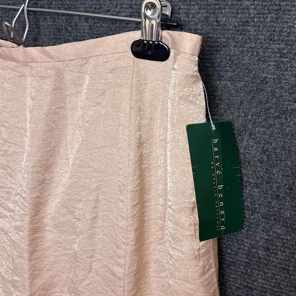NEW Harve Benard Midi Skirt 12 Champagne A Line Flare Shiny Back Zipper Fairy